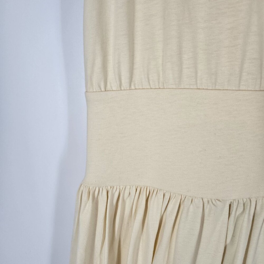 Toteme Sleeveless Cotton Tee Dress in Vanilla Minimalist Midi Size Large NEW - Picture 4 of 9